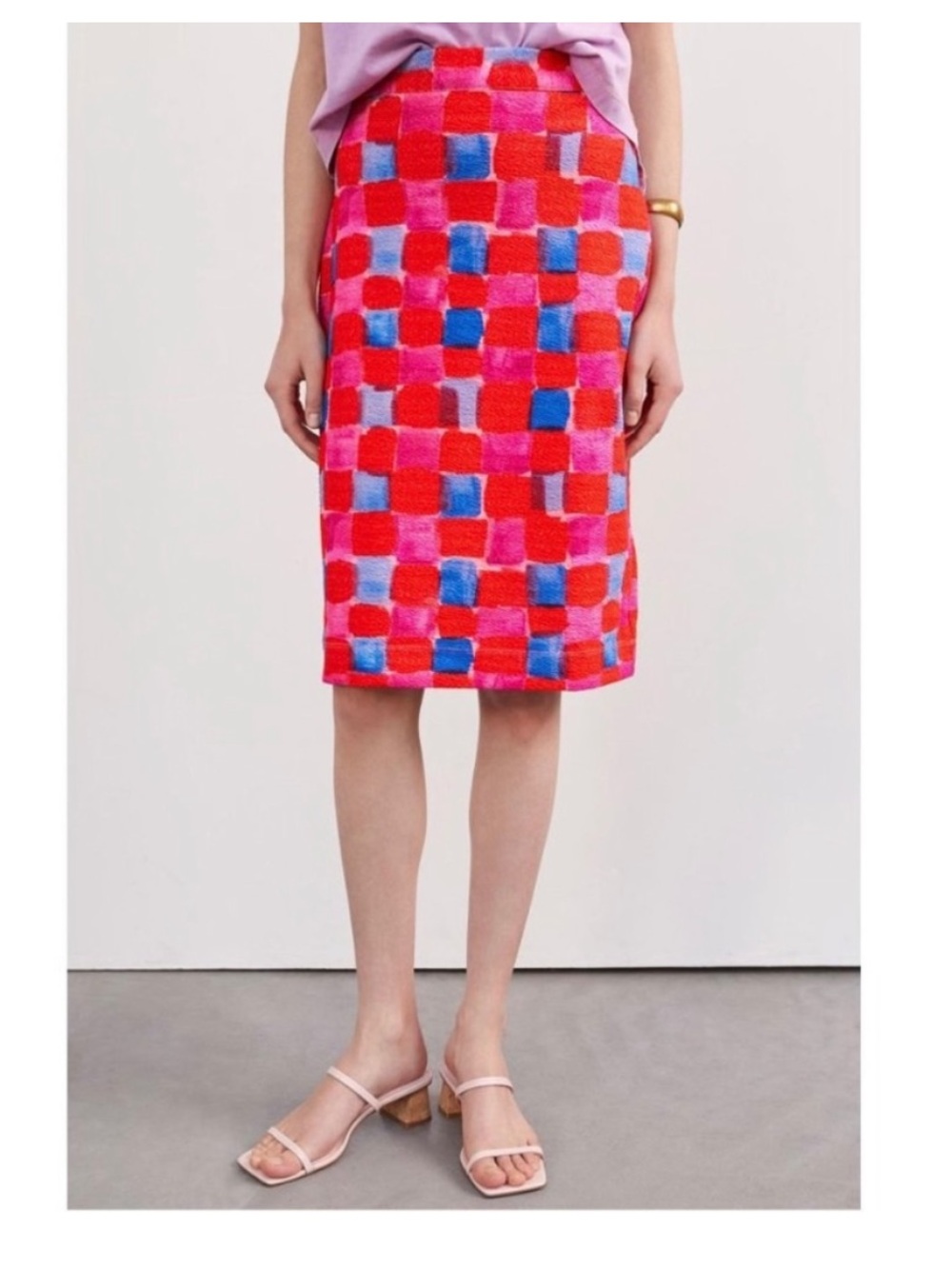 Anthropology Print Knit Midi Skirt
